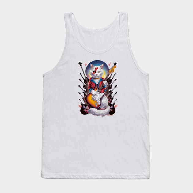 Ziggy Stardust Cat Tank Top by CustomCraze